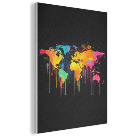 Acoustic Felt Wall Art World map - Paint - Colorful - Graffiti - World 70x100 cm (1/5)