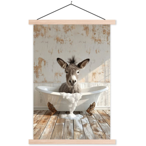 TEXTILE WALL ART Donkey - Animals - Bathtub - Foam 40x60 cm (1/3)
