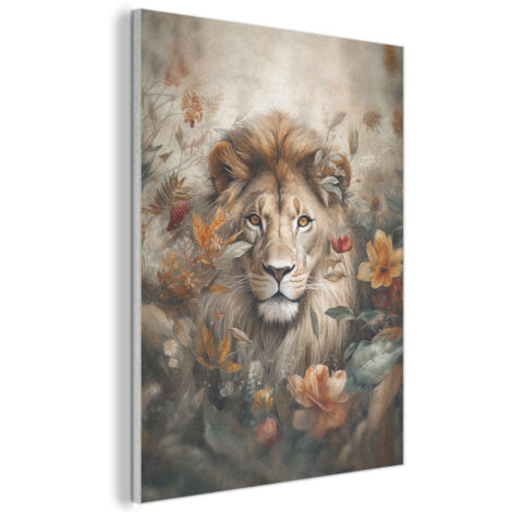 Acoustic Felt Wall Art Lion - Wildlife - Plants - Nature - Flowers 70x100 cm