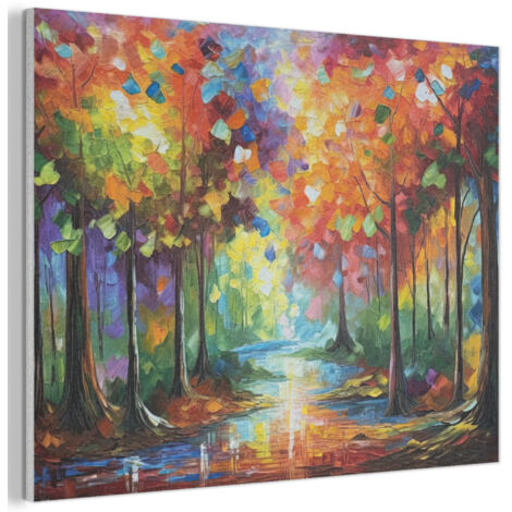 Acoustic Felt Wall Art Landscape - Forest - Colors - Nature 100x70 cm (1/5)