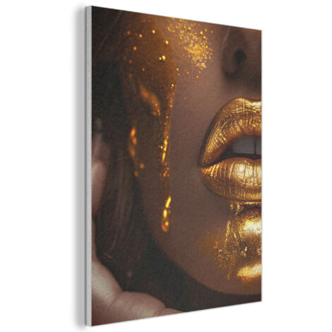 Acoustic Felt Wall Art Woman - Gold - Luxury - Portrait 70x100 cm (1/5)