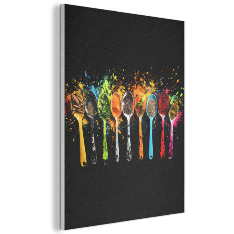 Acoustic Felt Wall Art Spoons - Spices - Modern - Graffiti - Paint - Colorful 60x80 cm (1/5)