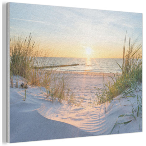 Acoustic Felt Wall Art Beach - Sun - Dune - Grass - Sand - Horizon 100x70 cm (1/5)