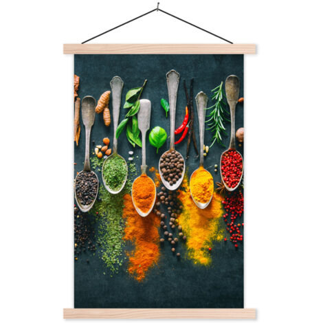 TEXTILE WALL ART Herbs - Spices - Spoons 40x60 cm (1/3)