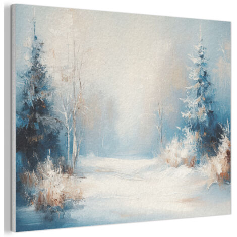 Acoustic Felt Wall Art Forest - Winter - Nature - Abstract - Snow 100x70 cm (1/5)