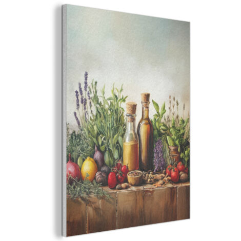 Acoustic Felt Wall Art Still life - Herbs - Spices - Fruit - Colorful 70x100 cm (1/5)