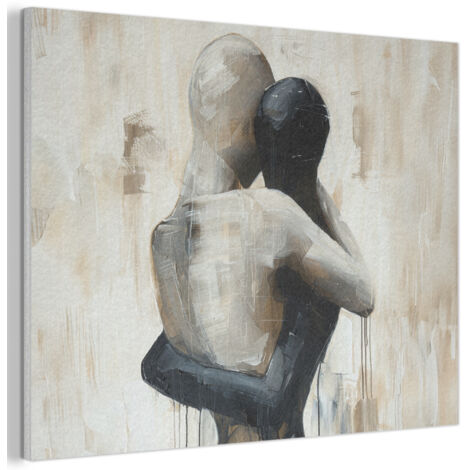 Acoustic Felt Wall Art Abstract - Love - Black and white - Modern 100x70 cm (1/5)