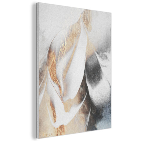 Acoustic Felt Wall Art Luxury - Abstract - Gold - White 70x100 cm (1/5)
