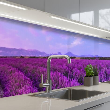 Kitchen Splashback Lavender - Purple - Flowers - Nature 500x60 cm
