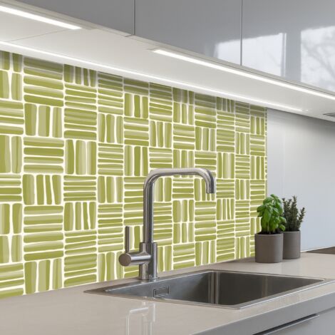 Kitchen Splashback Braid - Pattern - Green 80x60 cm (1/5)