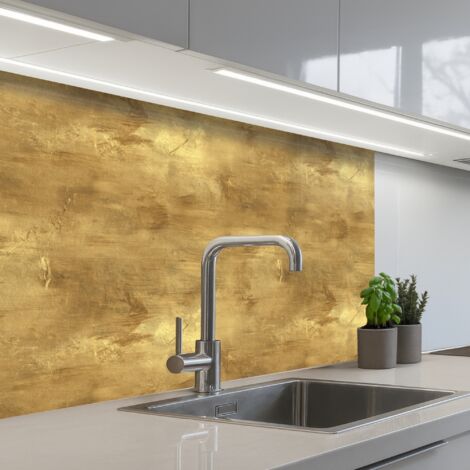 Kitchen Splashback Industrial - Texture - Gold 80x60 cm