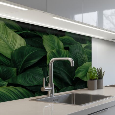 Kitchen Splashback Nature - Tropical - Leaves - Green 80x60 cm (1/5)