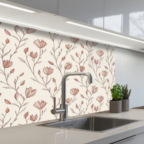 Kitchen Splashback Pattern - Classic - Pink 80x60 cm (1/5)