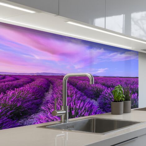 Kitchen Splashback Lavender - Purple - Flowers - Nature 100x60 cm