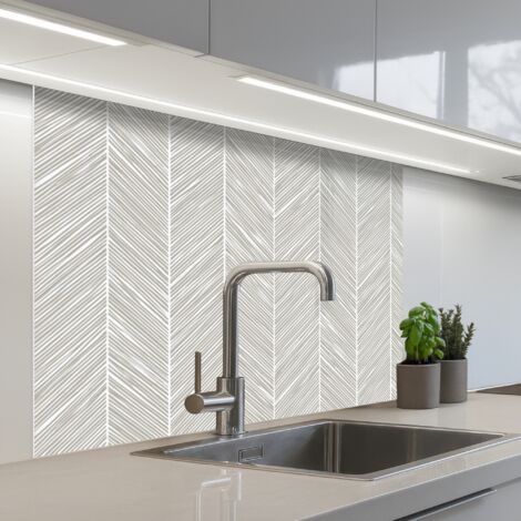 Kitchen Splashback Classic - Herringbone - Gray 100x80 cm