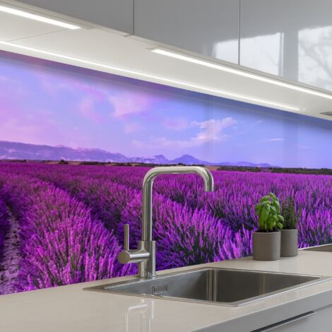 Kitchen Splashback Lavender - Purple - Flowers - Nature 400x80 cm