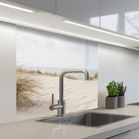 Kitchen Splashback Clouds - Dune landscape - Sand 80x80 cm
