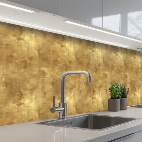 Kitchen Splashback Industrial - Texture - Gold 400x80 cm