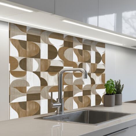 Kitchen Splashback Abstract - Retro - Brown 100x80 cm