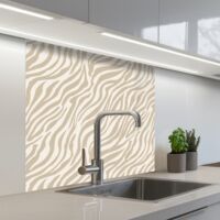 Kitchen Splashback Zebra - Pattern - Beige 80x80 cm