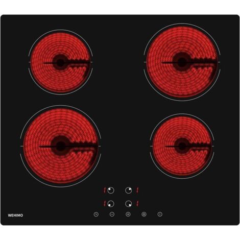 Ceramic Glass Hob - WEHIMO - 4 Burners - 6000W - Touch Control - Child Lock