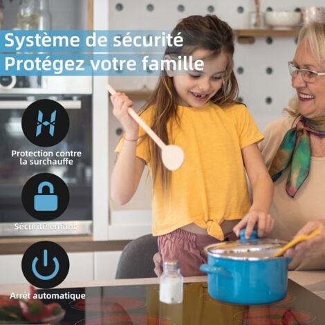 Ceramic Glass Hob - WEHIMO - 4 Burners - 6000W - Touch Control - Child Lock