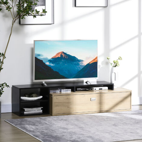 Meuble TV banc TV jusqu'à 65 pouces avec étagère amovible style contemporain porte basculante pour salon chambre (1/5)