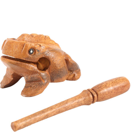 Handgefertigter Glücksfrosch/Glückskröten-Holz – Traditionelles thailändisches Musikinstrument – Dekoration für Zuhause oder Büro (1/2)