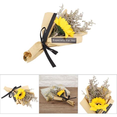 Getrockneter Sonnenblumenstrauß zur Hochzeitsdekoration, natürliches Partygeschenk (Gelb) (1/5)