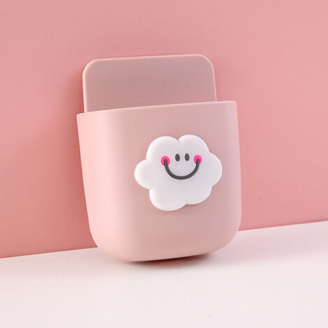Niedliche Wandaufbewahrungsbox für Handys – Wohnaccessoire mit rosa Wolkenmuster (1/2)
