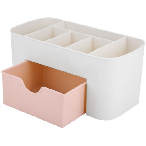 Multifunktionaler Schreibtisch-Organizer mit Schublade, Aufbewahrung für Büromaterial und Make-up, rosa für Zuhause (1/5)