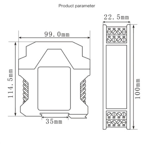 4–20 mA 0–10 V Signalisolator, 2 Eingänge, 2 Ausgänge Signalaufbereiter/Transmitter für Stromschleifen (1/5)
