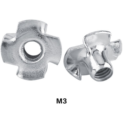 Vierzackige T-Nut aus Kohlenstoffstahl für Tischler- und Möbelkonstruktionen (M3, Packung mit 50 Stück) (1/3)