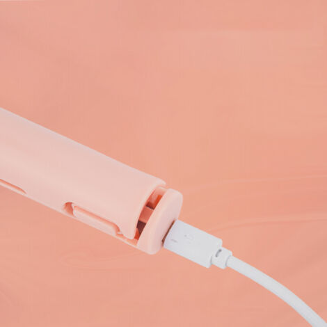 Mini 2-in-1 USB-Haarglätter mit Keramikplatten, pinkfarbener Glätteisen und Lockenstab (1/5)