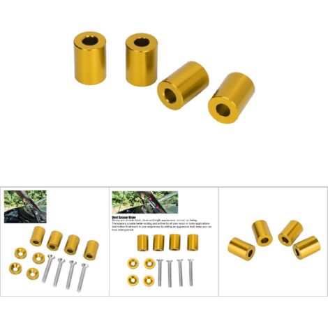Lufthutze aus Aluminiumlegierung für die Motorhaube, 6 mm Erhöhung, goldfarben. (1/5)