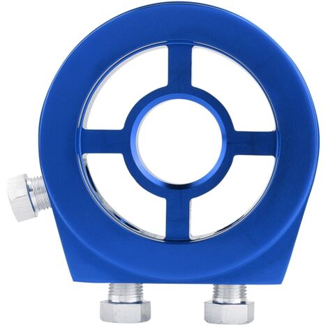 Universeller Öltemperaturmesser und Filterkühler-Sandwichplattenadapter aus blauem Aluminium (1/5)