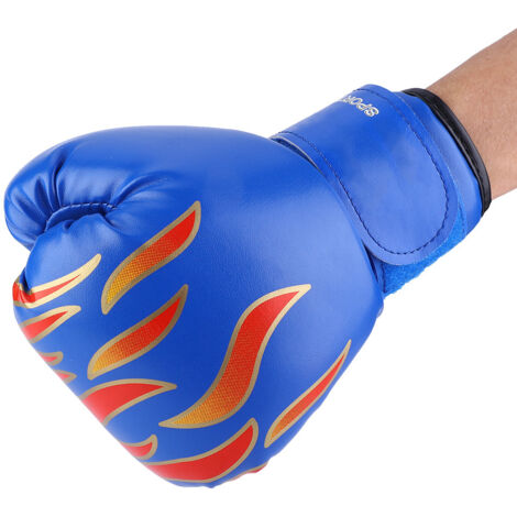 Boxhandschuhe für Kinder am Boxsack – Muay Thai, Kickboxen und Grappling – Blau