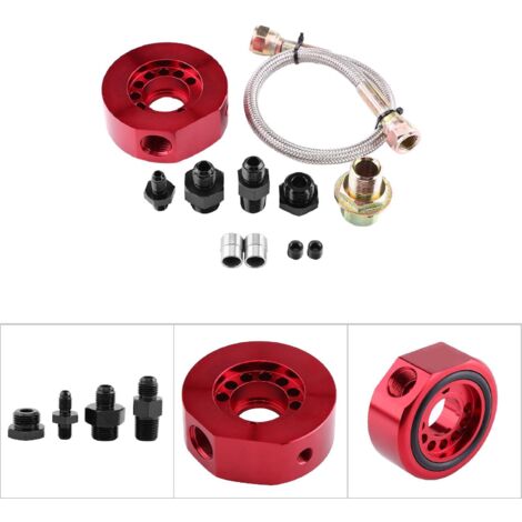 Sandwichplatten-Adapterset für Ölfilter und Ölkühler, kompatibel mit Honda Acura LS B20, rote Farbe. (1/5)