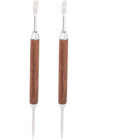 2-teiliges Kaffeezeichenstift-Set mit Holzgriff, Edelstahlnadel, kreativem Stickmaterial und DIY-Dekoration