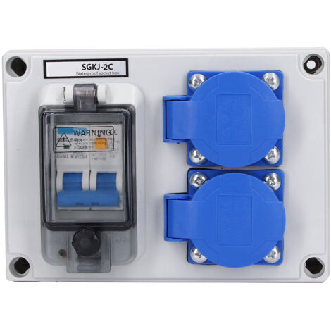 Deutsche Doppelwandsteckdose mit FI-Schutzschalter 1P+N 40A 230V - Unterputzdose 200-250V