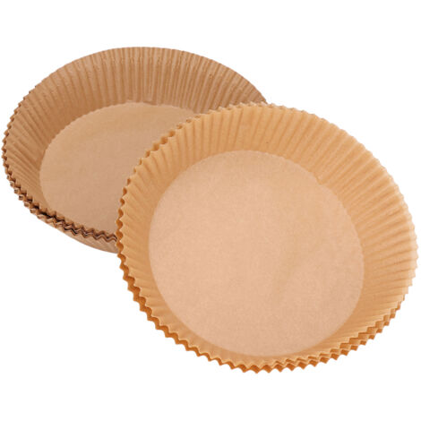 50 runde, antihaftbeschichtete Backbleche für Fritteuse, Backofen und Mikrowelle – Strapazierfähiges Papier für gesundes, fettarmes Kochen (1/5)