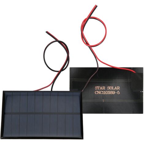 2-teiliges Mini-Solarpanel 5V 250mA mit 30cm Kabel zum Laden von Akkus (1/5)