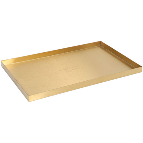 Modernes Präsentationstablett aus goldfarbenem Edelstahl für Schmuck und Kosmetik (1/5)
