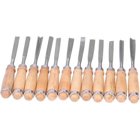 12-teiliges Stechbeitel-Set für die Holzbearbeitung, Drechsel- und Schnitzwerkzeuge, 8-Zoll-Holzbearbeitungszubehör (1/5)
