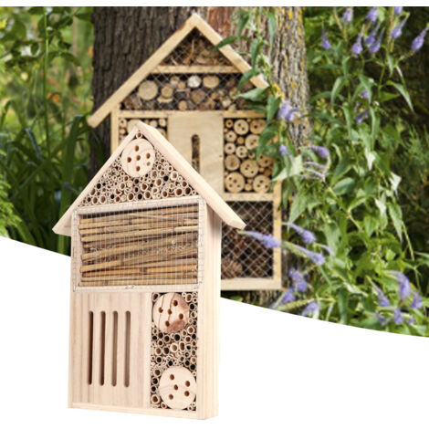 Bienenhaus Aus Holz – Natürliches Schmetterlings Produktbild-Vorschau 2