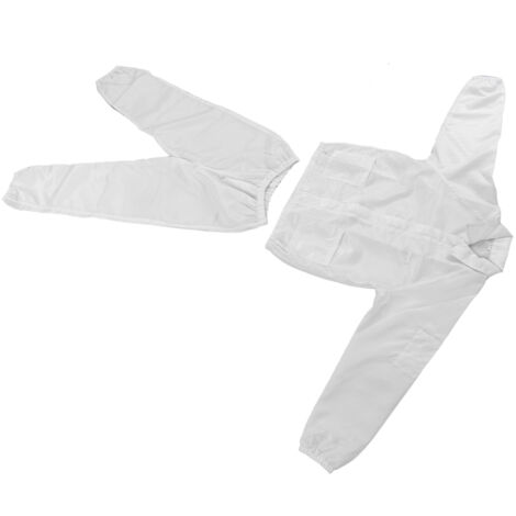 Weißer antistatischer Polyester-Schutzoverall mit Schlitzdesign für die Werkstatt