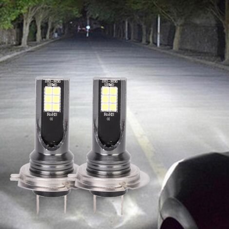 Stück H7 12 LED 3000K 24W 1000LM Hochleistungs-Nebelscheinwerfer für Auto