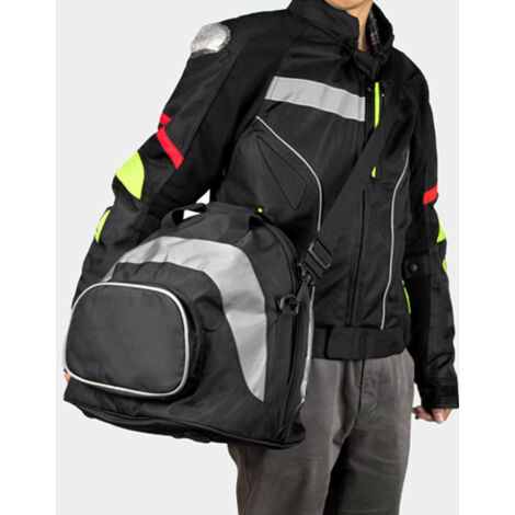 Multifunktionaler, wasserdichter Rucksack für Motorradhelme, tragbares Gepäck (Grau/Schwarz)
