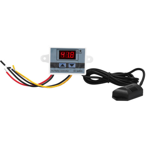 Digitaler Feuchtigkeitssensor XHW3005 mit LED-Anzeige, Messbereich 0–99 % rF, 24-V-Ausgang zur Feuchtigkeitsregelung (1/5)