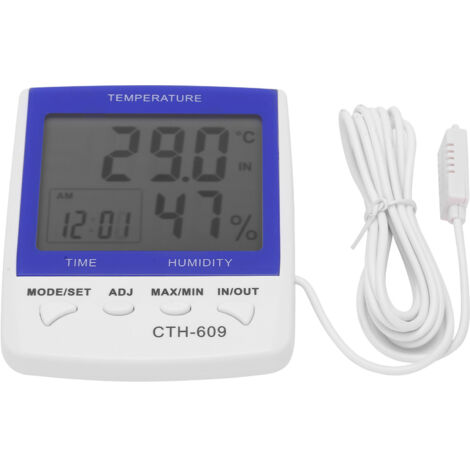 Digitales Wandthermometer mit Hygrometer für den Innen- und Außenbereich, präzise Temperatur- und Feuchtigkeitsmessung für Haus, Büro, Gewächshaus und Garten (1/5)
